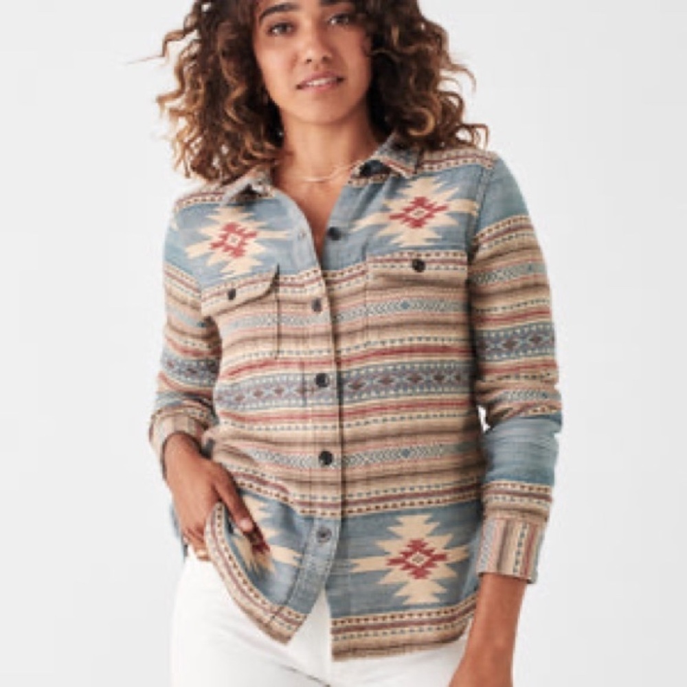 Faherty Doug Good Feather Organic Cotton Overshirt